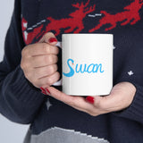 Swan on Blue Lagoon Ceramic Mug