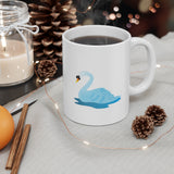 Swan on Blue Lagoon Ceramic Mug