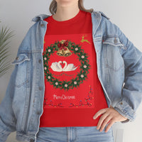 Christmas Swans Unisex Heavy Cotton Tee