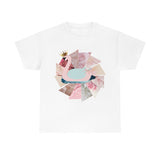 Pink Swan With Golden Crown Unisex Heavy Cotton Tee