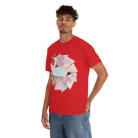 Pink Swan With Golden Crown Unisex Heavy Cotton Tee