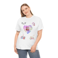 Christmas Heart Swans Unisex Heavy Cotton Tee