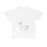 Unisex Heavy Cotton Tee With cute Pink Swan figure