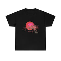 Swan on Beautiful Sunrise Unisex Heavy Cotton Tee