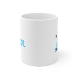 Swan on Blue Lagoon Ceramic Mug