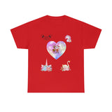 Christmas Heart Swans Unisex Heavy Cotton Tee