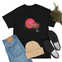 Swan on Beautiful Sunrise Unisex Heavy Cotton Tee