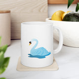 Swan on Blue Lagoon Ceramic Mug