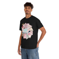 Pink Swan With Golden Crown Unisex Heavy Cotton Tee