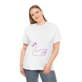 Unisex Heavy Cotton Tee With cute Pink Swan figure