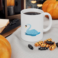 Swan on Blue Lagoon Ceramic Mug