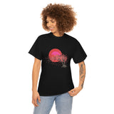 Swan on Beautiful Sunrise Unisex Heavy Cotton Tee