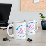 Cyan Cycle Love Swan  white  Mug