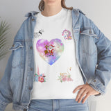 Christmas Heart Swans Unisex Heavy Cotton Tee