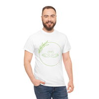 Beautiful Green Circle with Swans Unisex Heavy Cotton Tee